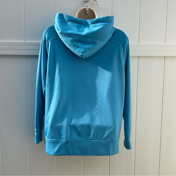 Burn Boot Camp Aqua Blue Hoodie Kangaroo Pocket Fire Hair Logo Front | Sz Small - Picture 7 of 13
